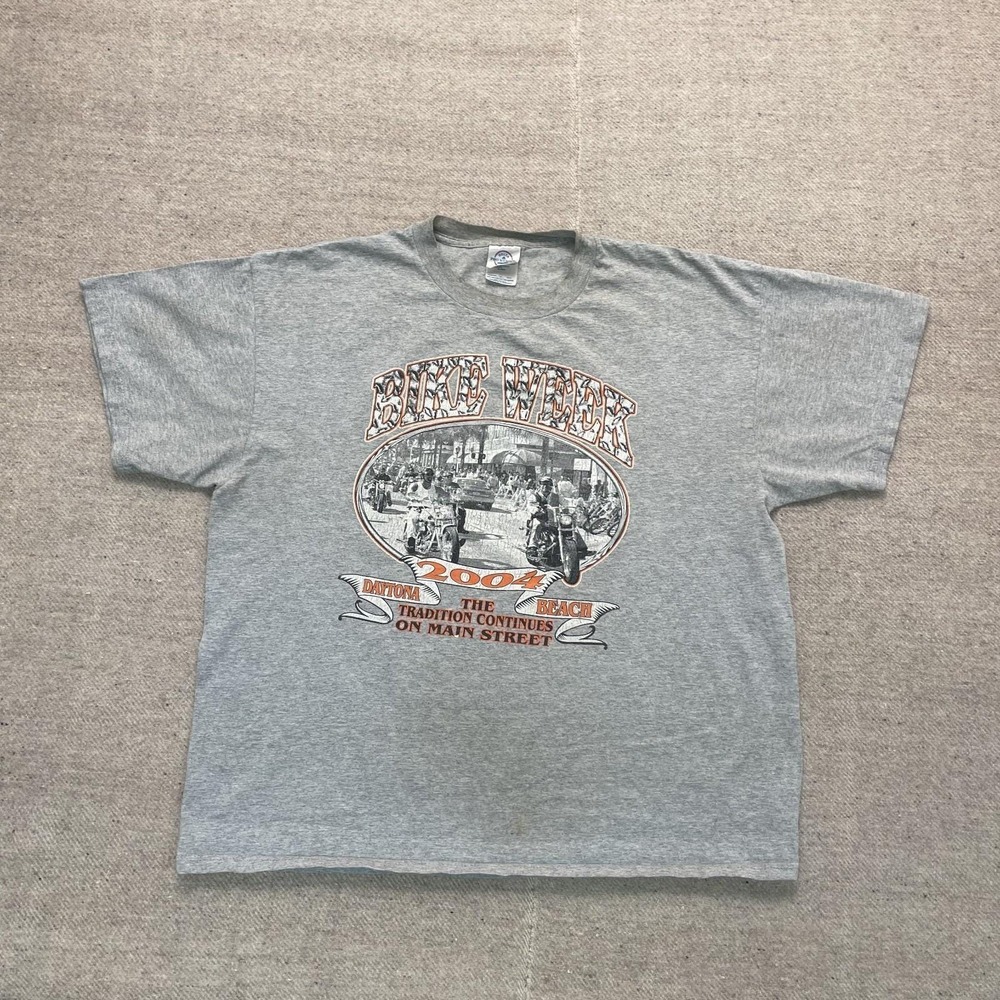 Vintage Daytona Bike Week Eagle Graphic Shirt Men XL Gray 2004 Delta Pro Weight